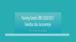 Passing Grade Ubb 2020-2021 Fakultas Dan Jurusannya
