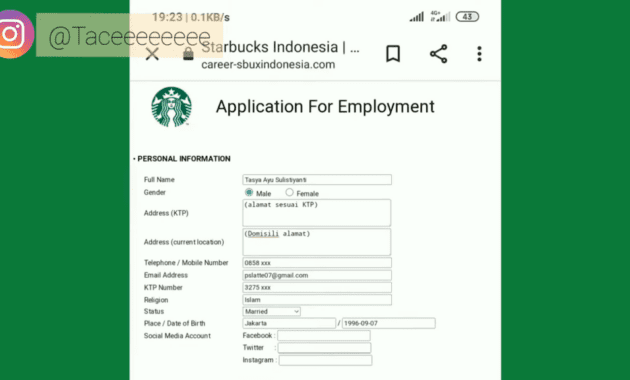 Cara melamar kerja online barista di Starbucks