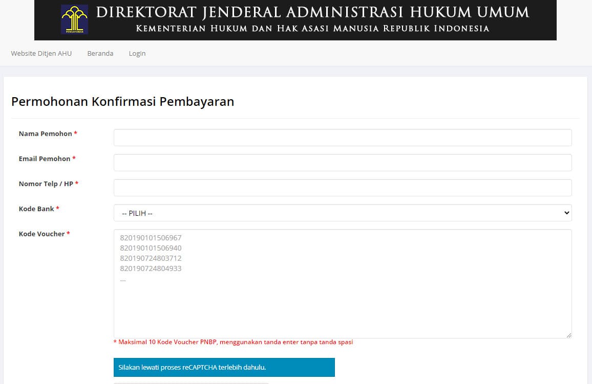 Konfirmasi Pembayaran