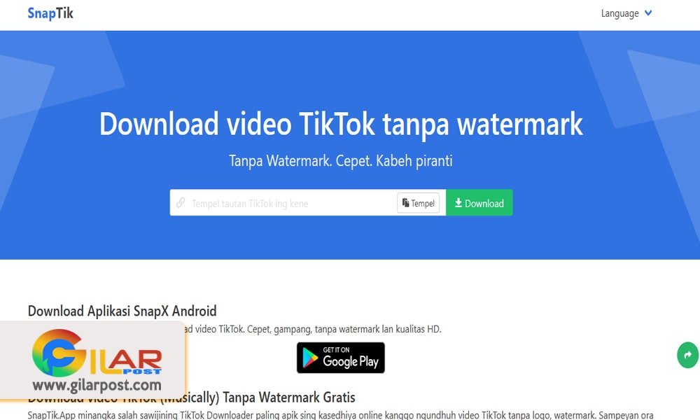 Pengunduh Tiktok Tanpa Watermark