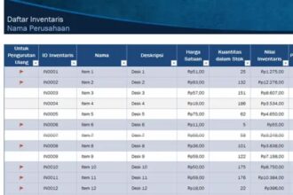 Contoh Daftar Aset
