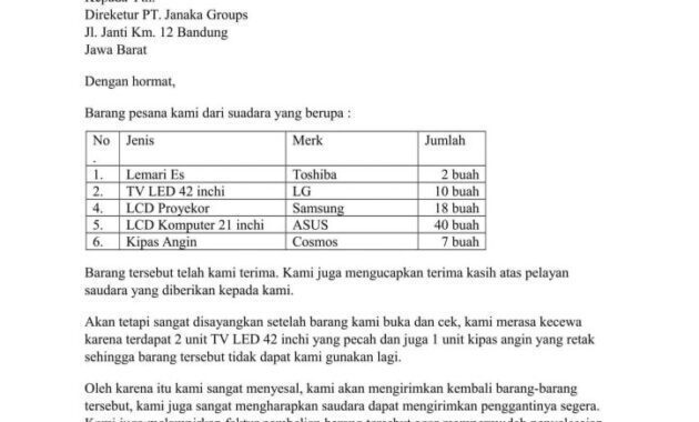 Contoh Surat Pengaduan 2