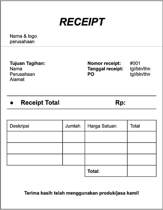 Contoh Invoice Pembayaran, Komponen &Amp; Jenis-Jenisnya 2 Contoh Invoice Pembayaran 1