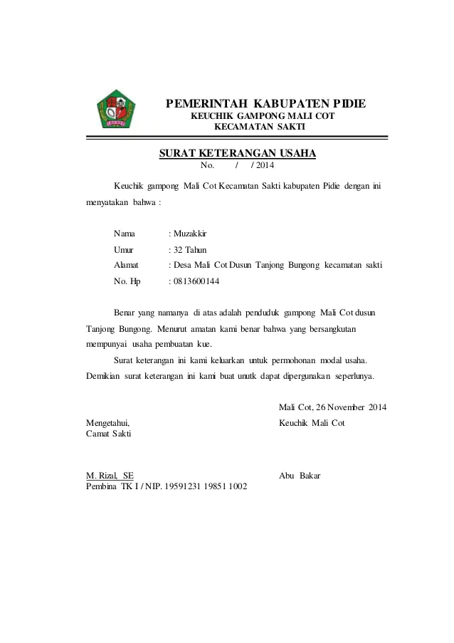 Contoh Surat Keterangan Usaha Mikro Dan Usaha Kecil Dari Rt, Lurah, Camat 3 Contoh Surat Keterangan Usaha Mikro Dan Usaha Kecil1