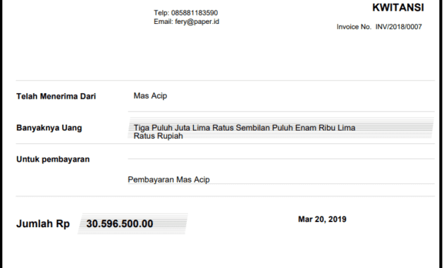 Begini Contoh Surat Kuitansi Berdasarkan Jenis Serta Cara Membuatnya 5 Contoh Surat Kuitansi3