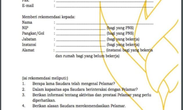 Surat Rekomendasi Beasiswa Lpdp