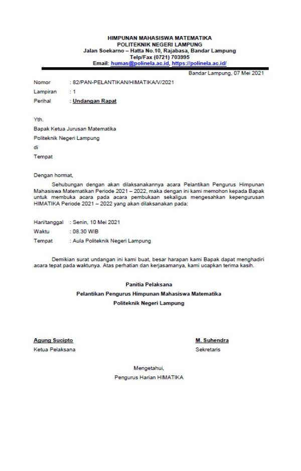 Contoh Surat Undangan Rapat Organisasi Mahasiswa 3 Contoh Surat Undangan Rapat Organisasi Mahasiswa